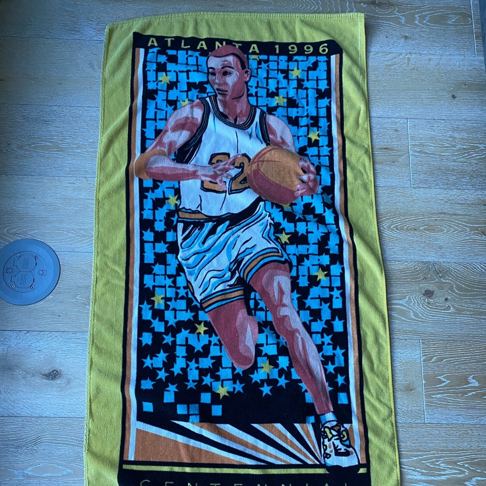 Vintage men’s basketball Olympic Atlanta beach towel